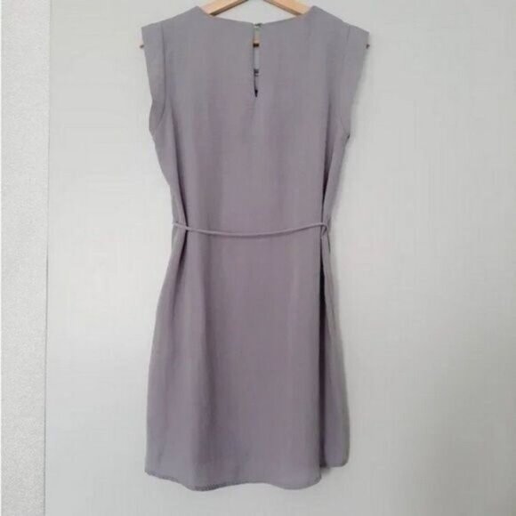 FOREVER 21 Satin Flowy Neutral Light Gray Shirt Mini Dress Sz S - Picture 8 of 12